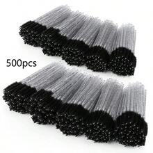 500/200/100pcs Disposable Crystal Eyelash Brushes, Disposable Mascara Wands Eyelash Brush Rods Suitable For Eyebrow & Eyelash Extension, Convenient & Plastic, Pink - Pink - View 12