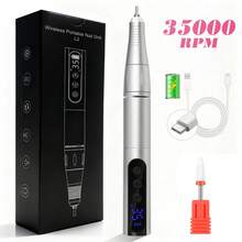 35 000 varv/min trådlös nagelborr, USB-laddningsbar nagelfil och polermaskin, bärbar nagelborr, nagelsalongsverktyg - Multifärgad - Visa 10