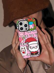 Bonita funda navideña 2 en 1 brillante para teléfono con diseño de Papá Noel y ajolote para  17 y otros modelos  17  16 Pro Max  15 Pro Max  13 y  12 Fabricada en material de TPU que proporciona protección contra golpes y caídas Una excelente opción para regalar a familiares, amigos, seres queridos, novios/novias y regalos de Navidad.funda de  15,  17 Pro Max, fundas para , funda de  16 Plus, regalos de Navidad, funda de  13, funda de teléfono de Navidad, funda de  16 Pro, funda de teléfono  15 - Blanco - Ver 6