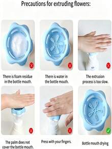 1pc Refillable Foam Spray Plastic Bottle, Reusable Liquid Dispenser Bottle, Reusable Blank Foam Soap Dispenser Container, Flower Shaped Blank Foam Liquid Bottle, Suitable For Bathroom, White - Multicolor - View 7