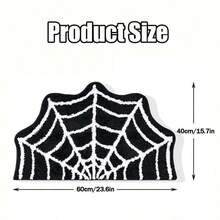 Halloween Spider Web Bath Mat Soft Non-Slip Decorative Rug Unique Bathroom Entrance Floor Decor Ideal For Kitchen Toilet Entryway - 黑色 - 查看 4