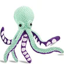 1pc Pet Plush Octopus Toy, Interactive Voice Activated, Anti-Chew, Suitable For Small & Large Dogs, Companion Toy - Green - View 6