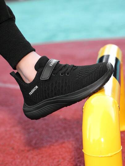 Sports Shoes/ Shoes/' Running Shoes/' Walking Shoes, Mesh & PU Leather, Breathable, Suitable For Spring, Summer, Autumn, Winter, Back To School, New Design, Lightweight, Non-Slip Rubber Sole, Hook And Loop Closure For Easy On/Off, Fit For Running, School, Outdoor, Training, 4 Colors Available, Ages 3-14