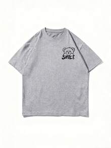 Zrgoth Men's Casual Versatile Simple Printed Element Short Sleeve T-Shirt - Grey - View 6