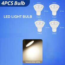 CANMEIJIA 3个/4个GU10灯座，兼容GU10 LED灯泡，电压85V-265V，暖白光、冷白光、中性白光、三色温可调，聚焦照明，光线柔和均匀，带来舒适的视觉体验，即插即用，安装更换简便，散热高效，适用于家庭和商业场所。 - LED燈泡GU10燈座 - 查看 8