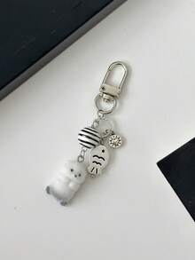 原创设计可爱串珠海獭植绒手机挂绳、手机挂饰、手机配件、包包挂饰、钥匙扣吊坠 - 黑與白 - 查看 11