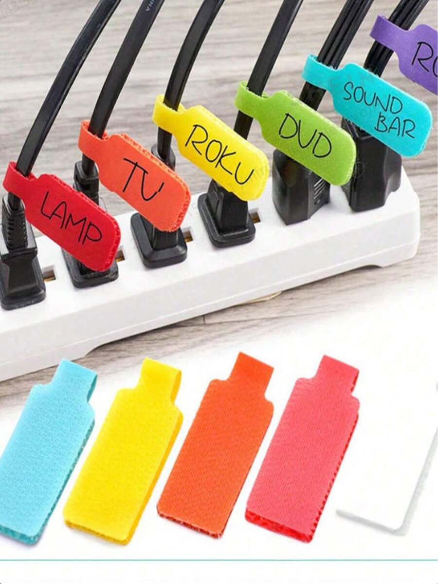1-30pcs Colorful Self-Adhesive Cable Labels, Network Cable Labels Stickers For Cable Management And Identification [Random Style, Color And Packaging] - Multicolor - View 1