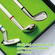 1 Set Golf Pen Set And Mini Desktop Putter Game - Metal Ballpoint Pen Gift Including 3 Putter Shaping Pens, Ideal Gift For Men, Fathers, Bosses, Colleagues - Fun Office Desk Accessory And Unique Gift For Golfers, Collectibles, Golf Accessories, Golf Supplies, Golf Gifts, Golf Club Sets, Game Gifts, Birthday Gifts, Gifts For Men, Personalized Gifts