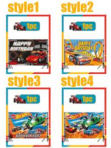 Hot Wheels Wheel Racing Car Backdrop, Party Decoration, Banner, Photography Backdrop, Suitable For Outdoor Dining Party, Birthday Party, Valentine's Day, Ramadan, New Year And Birthday Party Decorations - Multicolor - View 9