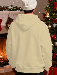 Sudadera con Capucha Temática K-Pop para Hombres - Edición Limitada con Estampado de Letras (Grupos K-Pop) | Abrigo de Invierno para Fiestas de Navidad, Eventos de Año Nuevo y Regalos para Fans de K-Drama | Sudadera Suave y Casual para Outfits de Cultura Pop Coreana - Albaricoque - Ver 3