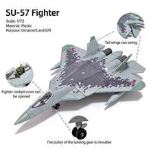 1架F14、SU57、F22、B2、SU25、A10战斗机和轰炸机模型，微缩比例模型，塑料积木飞机模型，创意收藏礼品，适合14岁以上人群，圣诞礼物 - 彩色 - 查看 3