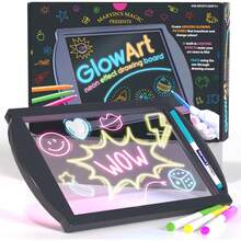 - Glow Art - LED Doodle Board Children - Light Up Drawing Pad, With Glow In Dark Colouring Pens - Battery Powered Magic Drawing Tablet - Light Up Tracing Pad Suitable 5+ - 粉紅色發光藝術板 - 查看 4