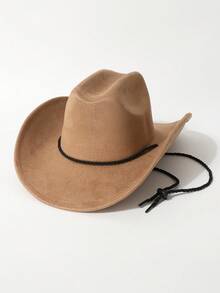 1顶男女通用纯色牛仔帽，简约百搭，新款复古赛博朋克风个性化时尚可调节宽檐帽，街头风造型，男士礼物，适合派对、西部主题活动、聚会、角色扮演、毕业典礼、化装舞会、节日、生日庆典、音乐节、徒步旅行等场合。