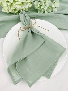 2/6/12pcs Modern Minimalist Style Party & Wedding Event Home Dining Table Decoration Solid Color Napkins, Coasters & Tablecloth - Multicolor - View 10