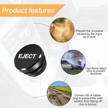 Plug For Car Cigarette Lighter, Aluminum Button Decorations Plug Cover, Car Interior Accessories Fit Most Automotive Vehicles Boats With Standard 12 Volt Power Source (Red/Eject) - Đen/Đẩy ra - Xem 5