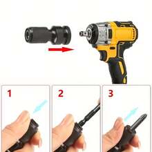 1 Adaptador de llave eléctrica de alta adaptabilidad, llave de impacto, interfaz hexagonal universal, acoplamiento preciso sin deslizamiento, adecuado para decoración, reparación de automóviles, instalación de accesorios de herramientas multifuncionales - Negro - Ver 5