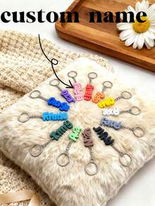 Personalised 3D Printed Name Keychain – Custom Name Keyring - Multicolor - View 1