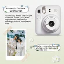 FujiFilm mini12 拍立得相機 旋轉開機一鍵切換模式 優化視覺差 自動調光 新手易上手 306g 輕巧機身 日常隨拍適用 茉莉白 - 茉莉白 - 查看 3