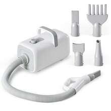 OLIXIS Professional Pet Hair Dryer With 3 Temperature Settings, 4 Nozzles, Adjustable Speed, 6.5ft Cord (White) - White - View 6