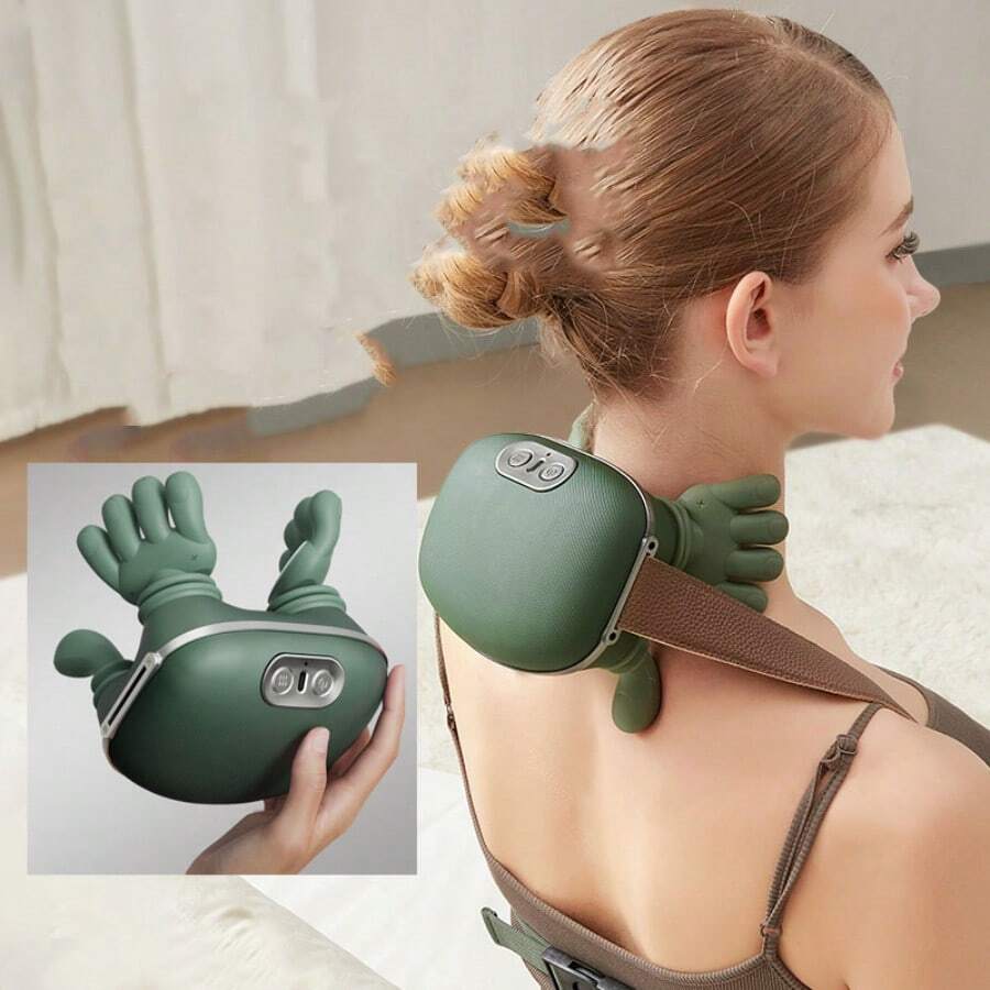 Premium Shoulder & Neck Massager, 3 Modes & 2 Temperature Settings, Suitable For Shoulders And Legs - Green - View 1
