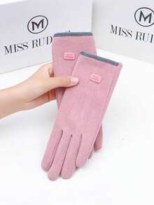 Women's Gloves: Warm Lining, Suitable For Winter Use, Windproof And Cold-Proof, Support Touchscreen Operation, Available In Gray, Black And Coffee Colors, One Size - Multicolor - View 15