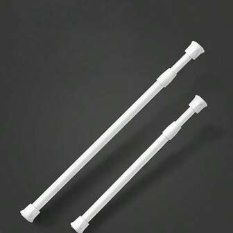 En gardinstång med justerbar fjäderspänning, som är lämplig för fönster, badrum, skåp och kök.