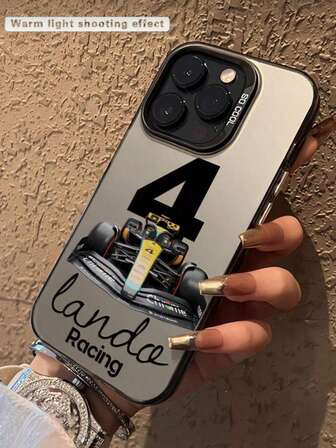 1 pièce Étui de protection pour téléphone avec motif de voiture de course et lettres antidérapant, convient pour iPhone11 12 13 14 11Promax 12Promax 13Promax 14Promax XR 15 15PRO 15PROMAX