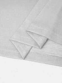 Plus Size Men's Ombre Lightning Print Casual Round Neck Short Sleeve T-Shirt - Black and White - View 5