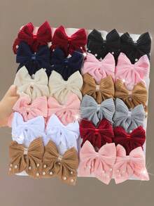 Bộ 20 kẹp tóc nơ satin đính ngọc trai, sự kết hợp thanh lịch giữa ngọc trai và satin mềm mại, nhiều màu sắc để lựa chọn, phù hợp cho cả bé gái và phụ nữ, đa năng cho các dịp thường ngày, hẹn hò, dự tiệc, phụ kiện tóc cho nữ, kẹp tóc, mùa hè, kỳ nghỉ, du lịch, lễ hội, sinh nhật. - Nhiều màu - Xem 5