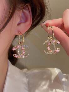 2件套奢华编织双C耳环，优雅魅力耳环，时尚百搭独特奢华耳环 - 耳環 - 查看 1