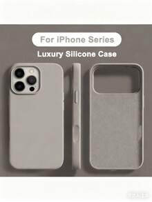 Kompatibelt med 17 17 Air 17 Pro 17 Pro Max-skal, flytande silikon 3 lager, heltäckande mjukt gelgummitelefonskal, stötsäkert skyddande skal med reptåligt mikrofiberfoder för iPhone 13 11 16 Pro Max 15 14 Plus 12 Mini XS Max 7 8 Plus - Titans primärfärg - Visa 1