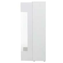 70*40*173cm Living Room Display Cabinet, Display Cabinet With 2 Acrylic Doors, High-Gloss Display Cabinet With LED Light Strip, Load-Bearing Cabinet Made Of Tempered Glass, Wide Living Room Cabinet, Tall Cabinet, MDF, White - White - View 7