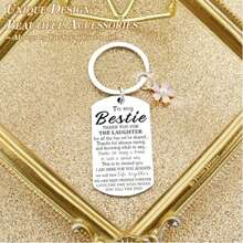 Quà tặng độc đáo cho bạn thân, Hoa bạn thân, Móc khóa bạn thân, Móc khóa sinh nhật, Tình bạn chân thành tốt đẹp - trắng - Xem 2