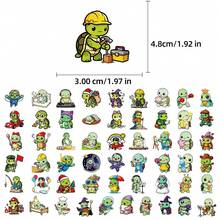 56 piezas Pegatinas lindas de tortuga - Pegatinas de decoración de dibujos animados para scrapbooking, botellas de agua, portátiles, equipaje - Resistente al agua, perfecto para recompensas, fiestas, regalos, pegatinas, pegatinas lindas, tortuga, pegatinas de extraterrestres, pegatinas, pegatinas de agua - Multicolor - Ver 7