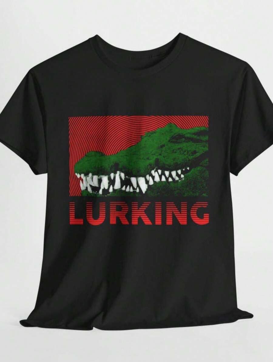 Lurking Crocodile T-Shirt - Black - View 1