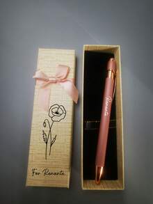 1 Set Customized Wedding Thank You Metal Pen Gift, 12 Months Floral Meaning, Luxury Ballpoint Pen Set. Holiday Gift, Gift Box, Creative Couple Gift, Multifunctional, Decorative, Reusable, Modern, Colorful, Cute, Retro, Cartoon Style, For Employees, Clients, Students, Children, Suitable For Weddings/Business/Work/Office, Suitable For Weddings, Holidays, School, Back To School, School Supplies,Christmas Gift Supplies - Multicolor - View 8