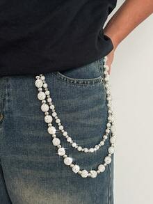 1 chiếc thắt lưng pha lê nhiều lớp thời trang sang trọng tối giản, dây xích cơ thể cá nhân cho nam, dùng để trang trí quần - Dây xích thắt lưng đính đá - Xem 10