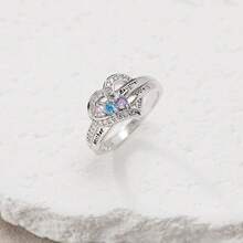 خاتم أم من الفضة 925 عيار مرصع بحجر كريم منقوش بحرف، هدية عائلية مؤثرة لعيد الشكر، مناسب للارتداء اليومي