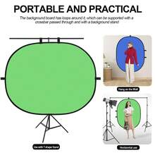 Eonix Double-Sided Foldable Green Screen Backdrop With Storage Bag | Portable Pop-Up Chroma Key Background, Suitable For Live Streaming, Video And Photography - Blue and Green Double-sided - View 2