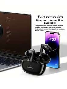 Lenovo TA210 Bluetooth 5.4 True Wireless Earphones Semi-In-Ear Flagship-Level Active Noise Reduction Immersive High-Quality Sound Comfortable To Wear For Sports Suitable For Apple, Huawei, Xiaomi - Black - View 4