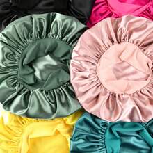 5pcs Silk Sleeping Cap Set, Including Satin Headband, Soft Elastic Band, Satin Sleep Cap, Soft Elastic Silk Sleep Cap, Curling Silk Hair Cap, Women's Sleep Hair Cap, Silk Hair Cap, Elastic Wide-Brim Silk Sleep Cap - Multicolor - View 9