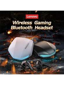 Lenovo GM2 Pro 5.3 蓝牙无线耳机，低延迟带麦克风，高清通话，双模游戏耳机，中国包装 - 白色 - 查看 3