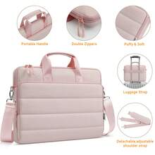 TECOOL 15.6 Inch Puffy Laptop Bag,Messenger Bag Computer Sleeve Waterproof Briefcase Compatible With MacBook Air Pro 15 16 Inch M4 M3 M2 M1,ASUS HP Laptop And Other Brands Of Laptops,Suitable For Women,Baby Pink - Baby Pink - View 7