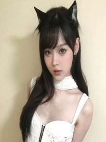 Handmade Cat Fox Faux Fur Ear Headband - Cute Halloween Costume Accessory, Fluffy Animal Ear Hair Hoop, Halloween Cosplay Headpiece, Halloween Outfit, Gag Design, Soft Texture - Multicolor - View 5