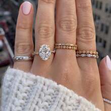 1PC Elegant  Women's Fashion Zirconia Ring Wedding Band Engagement Party Birthday Anniversary Christmas Gifts For Women Girlfriend Fine Jewelry - 金色 - 查看 2