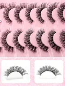 Asiteo 7 Pairs Fluffy Cat Eye False Eyelashes, Natural & Realistic Mink Lashes, Soft & Voluminous, Long Wispy Ends, Suitable For Daily Use - Cat Eye Lashes - View 5