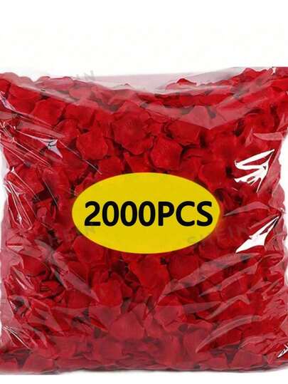 2000pcs Artificial Rose Petals, Non-Woven Fabric Material, Layered Petals, Scattered Petals, Proposal Flower Decor, Perfect Gift, Wedding Decoration, Home Decor, Room Decor, Party Favor, Bridal Birthday, Graduation Birthday Decor, Party Decoration, Bachelorette Party Decor