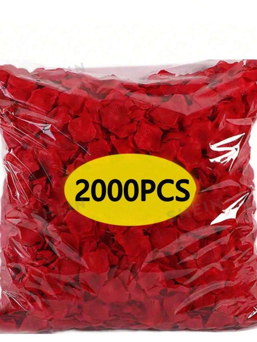 2000片人造玫瑰花瓣，无纺布材质，层叠花瓣，散落式花瓣，求婚花卉装饰，完美礼物，婚礼装饰，家居装饰，房间装饰，派对礼品，新娘生日，毕业生日装饰，派对装饰，单身派对装饰