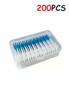 200支薄荷味牙线、牙间刷、迷你牙间刷、牙签刷、软橡胶牙间刷、口腔清洁刷 - 彩色 - 查看 14