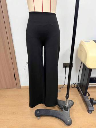 FWH Los pantalones de pierna ancha elegantes, corte de cintura alta versátil con fruncido favorecedor y caída elegante, diseño de cintura alta con fruncido escultor y silueta alargadora para un aspecto pulido, control del abdomen y levantamiento del trasero con detalle de fruncido, ajuste delgado que alarga las piernas para entrenamientos al aire viajes, pantalones anchos de cintura alta elegantes para mujeres